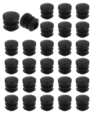 Produktbild von Runde Abdeckkappen, 48 Stück, schwarze Kunststoffkappen für Möbel, 14 mm