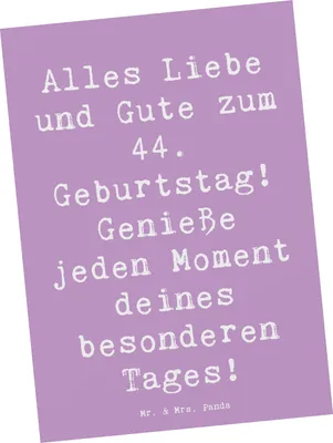 Produktbild von Mr. & Mrs. Panda Postkarte Spruch 44. Geburtstag - Lavendeltraum - Geschenk, unvergesslich, Handgefertigt, Postkarten, Liebevoll, Happy Birthday, Alter, Liebe, Grußkarte