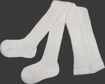 Produktbild von Kinderstrumpfhosen für Mädchen aus Baumwolle 2:2 Rippe Creme Größe 92-98