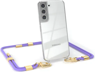 Produktbild von EAZY CASE Handykette für Samsung Galaxy S22 5G, Transparente Silikonhülle mit Band, Clear Case, abnehmbar in  Violett