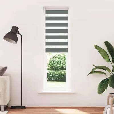 Produktbild von vidaXL Doppelrollo Dunkelgrau 60x200 cm Stoffbreite 55,9 cm Polyester