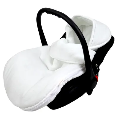 Produktbild von BabyLux Musselin Fußsack 90 cm – Atmungsaktiv für Babyschale, Kinderwagen & Buggy, Weiche Musselin Baumwolle Musselin - Weiß