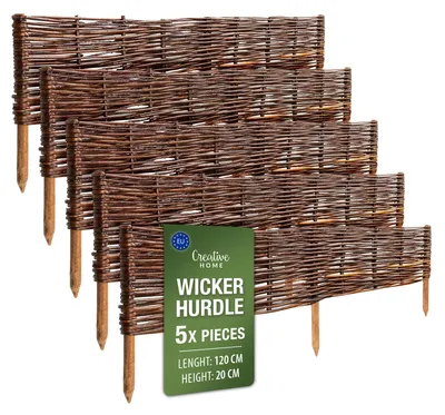 Imagen del producto de Creative Home: juego de 5 vallas de mimbre para la cama, 120 x 20 cm