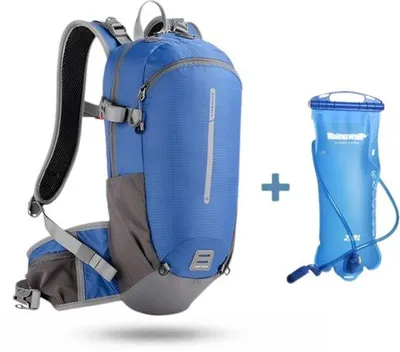Productafbeelding van CarryQuest® - Fietsrugzak - 12 liter - met 2 liter drinkzak - polyester - blauw