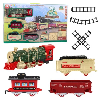 Image de Train électrique classique Lumières Sons Fumée 24 pièces.
