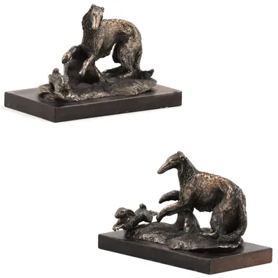 Productafbeelding van Art-Dog Decoratief beeldje – Borzoi – gegoten uit bronspoeder en hars