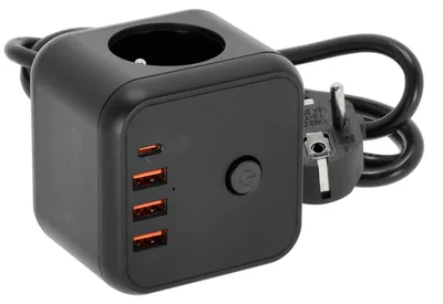 Produktbild von Kobi Steckdosenleiste 1,5m mit USB und Schalter Schwarz