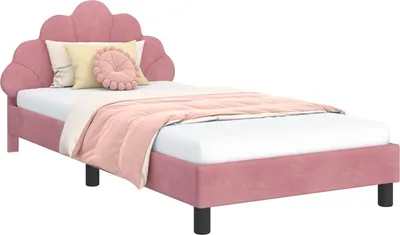 Immagine prodotto di vidaXL Struttura letto per bambini con testiera rosa 90 x 190 cm in velluto