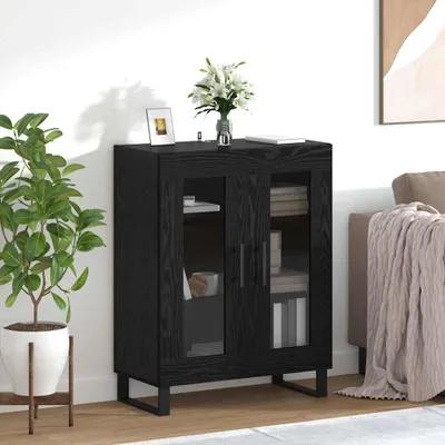Immagine prodotto di vidaXL Credenza look rovere nero 69,5 x 34 x 90 cm Materiale a base di legno