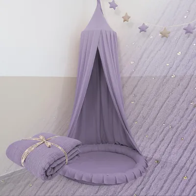 Immagine prodotto di Baldacchino Lilla con applicazione dorata - Cielo letto per cameretta