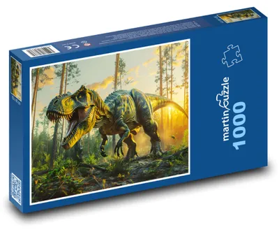 Zdjęcie produktu dla Puzzle 1000 Tyranozaur Rex w lesie - martinpuzzle