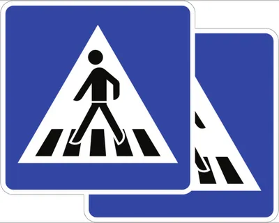 Produktbild von Verkehrsschild VZ350-40, Fußgängerüberweg, doppelseitig, Alu, RA2, 750x750 mm