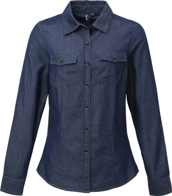 Image de Premier Jeans Femme Couture Denim Blouse RW5592 (2XL) (Indigo Denim)