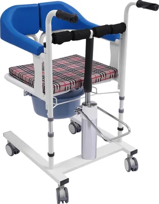 Obrázek produktu pro Hydraulický zvedák pro pacienty na invalidním vozíku, výškově nastavitelný, snadná montáž, bílá modrá