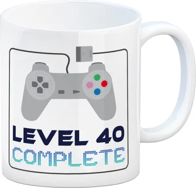 Produktbild von 40. Geburtstag Kaffeebecher mit lustigem Spruch: Level 40