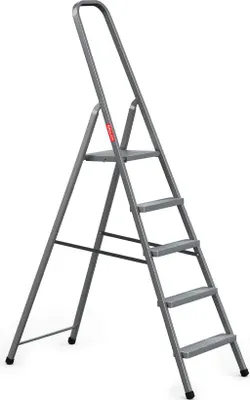 Immagine prodotto di Baulich | Scala in acciaio - 5 gradini - Grigio - Altezza di lavoro 3 m - Peso 6,1 kg