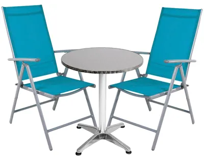 Immagine prodotto di Set di sedute da bistrot Set da bistrot 3 pezzi grigio argento / petrolio