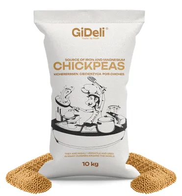 Produktbild von Kichererbsen Getrocknet 10kg Ungeröstet Protein Vegan Hummus Falafel GiDeli