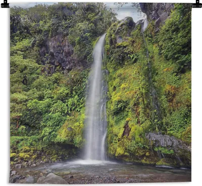 Produktbild von MuchoWow® Wandteppich Wandbehang Wasserfall im Whanganui-Nationalpark in Ozeanien 150x150 cm Tapisserie Dekoration Wandtuch - Wohnaccessoires - Modernes
