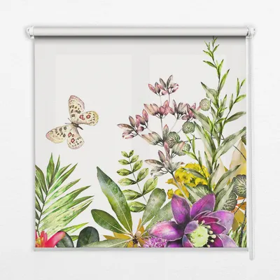 Produktbild von Seitenzug-Rollo Fensterrollo Jalousie - Lichtdurchlässig Springrollos - 110x140 cm - Blumen