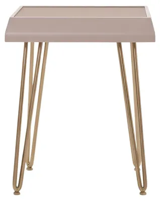 Immagine prodotto di Tavolino dorato, stile minimalista, struttura in metallo, design moderno