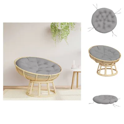Image de vidaXL Coussin rond gris Ø 100x11 cm Tissu Oxford -  Coussin d'assise