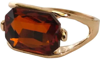 Zdjęcie produktu dla Złoty Pierścionek z Cyrkonią Duża Cyrkonia Kamień Stal Chirurgiczna Vintage
