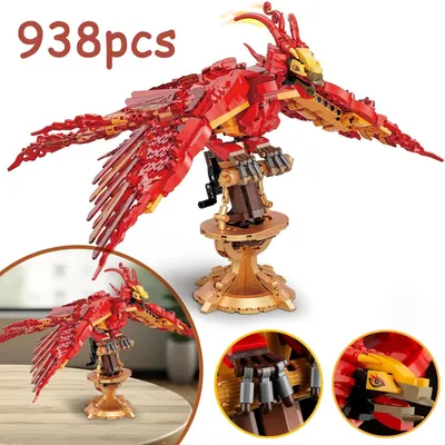 Produktbild von 938stk Feuerphönix Bausteine Set Klemmbausteine Spielzeug Gebäude Baustein Set