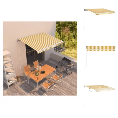 Zdjęcie produktu dla vidaXL Markiza automatycznie zwijana 350x250 cm żółto-biała - Markizy