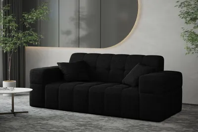 Produktbild von Sofa Designersofa NANCY 2-Sitzer in Stoff Neve Schwarz