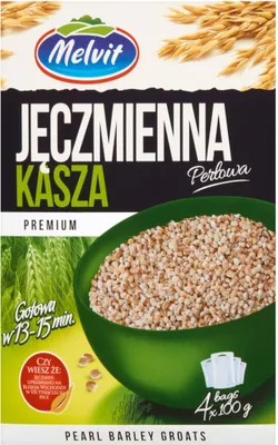 Productafbeelding van Melvit Premium, parelgort, 400 gram (4 zakjes)