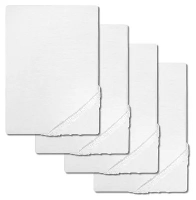 Immagine prodotto di set di 4CloudComfort Basic lenzuola elastiche in jersey bianco 140 x 190 - 160 x 200 cm (4 pezzi)
