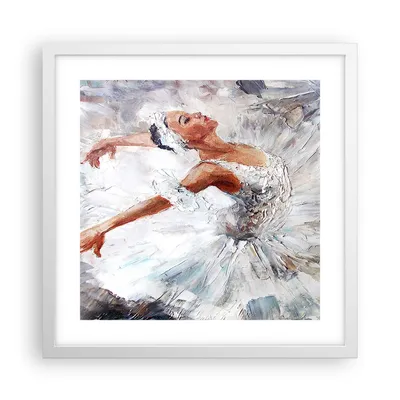 Produktbild von Gerahmtes Poster - Weißer Rahmen - Frau Tanz Ballett Körper - 40x40 cm - Wand Bild - Wanddeko - Wandbilder - Kunstposter - Wandposter - Bilderrahmen - Bilder - Kunstdruck - Wandbild - P2WAC40x40-3101