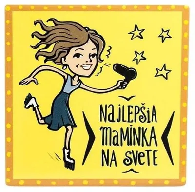 Imagen del producto de GiftyCity: Posavasos, 11 cm, cerámica, "La mejor mamá" (eslovaco)