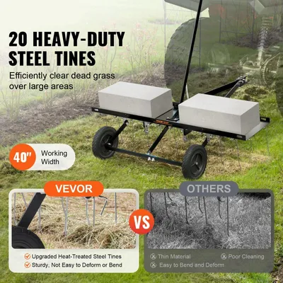 Productafbeelding van Verticuteerhark - Verticuteermachine - Strooiwagen - Trekker achter verticuteermachine - 40in