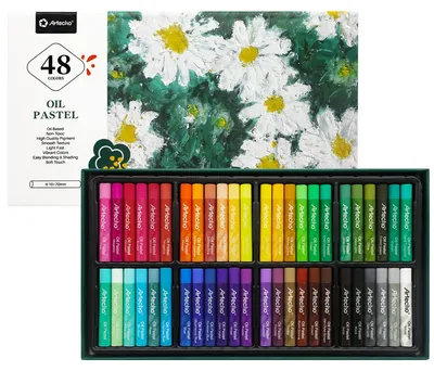 Productafbeelding van Oliepastel-krijtset, set van 48 kleuren, zachte oliepastels voor kunstschilderen