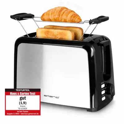 Produktbild von Emerio Toaster – 750 W – 2 Schlitze – Edelstahl – TO-123924 – Silberfarben