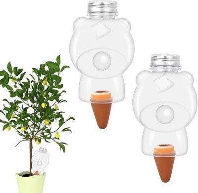 Obrázek produktu pro Automatický zavlažovač pro rostliny – 2 kusy zavlažovačů v terakotovém designu – zavlažovací systém pro vnitřní i venkovní použití