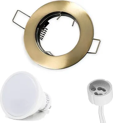 Produktbild von Einbaustrahler GU10 Ø65mm Bohrloch Alu inkl. GU5.3 Fassung für LED Leuchtmittel 50mm LED Lampen Patin Rund