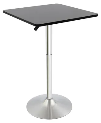 Obrázek produktu pro Moderní barový stolek - Čtvercový stojací stolek - Deska o rozměrech 60x60 cm - Výškově nastavitelný, rozsah 67–91,5 cm - Konstrukce z MDF a kovu - Nosnost až 60 kg - Černá barva