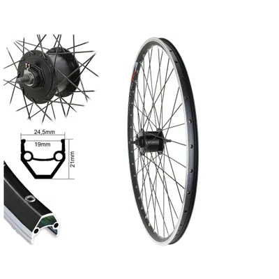 Produktbild von Vorderrad 28" Laufrad Hohlkammerfelge mit Shimano Nexus Nabendynamo schwarz Zoll