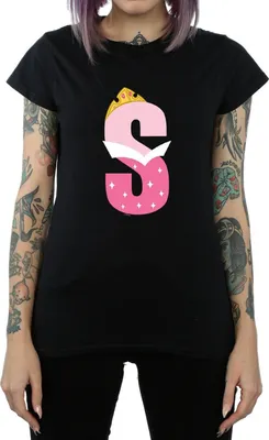 Produktbild von Disney - "Alphabet S Is For Sleeping Beauty" T-Shirt für Damen BI36975 (XXL) (Schwarz)