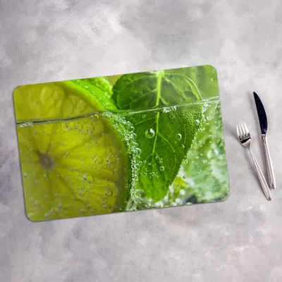 Produktbild von Tischset 6x45x30 cm + 6x10fi cm Platzset Tischmatte Platzmatte Untersetzer - Cocktail mit Limette