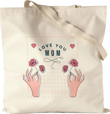 Produktbild von Love You Mom Jutebeutel Stoffbeutel Canvas Liebe Blumenmotiv Geschenkidee Muttertag Geburtstag