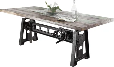 Image de MASSIVMOEBEL24 | Table à manger 200x100 Bois de récupération laqué Multicolore INDUSTRIAL #23