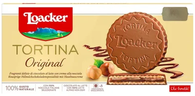 Image de Loacker Tortina Original 3 Tartelettes gaufrées à la crème de noisettes 63g