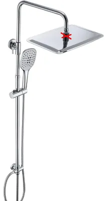 Produktbild von JOHO Thermostat-Duschsystem, Regendusche mit Thermostatarmatur und XXL-Duschkopf, 35 x 25 cm, silber