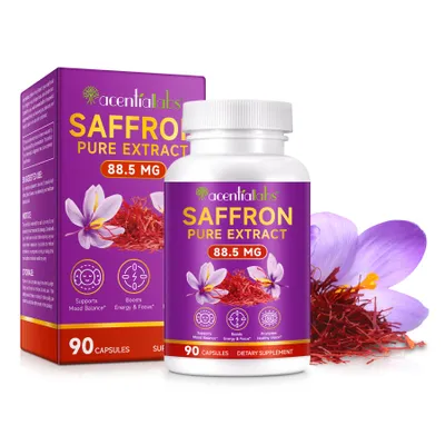 Immagine prodotto di Estratto puro di zafferano Safran, 88,5 mg, con vitamina B2, ad alto dosaggio, in laboratorio, vegano, 90 capsule