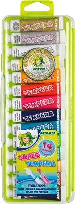 Zdjęcie produktu dla Jolly Gouache zestaw farb tempera brokat 14 kolorów farby plakatowe dla dzieci