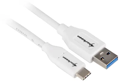 Produktbild von USB 3.2 Gen 2 Kabel, USB-A Stecker > USB-C Stecker (weiß, 0,5 Meter)
